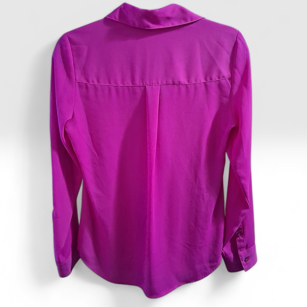 Express Portofino Dark Pink Button Up Blouse Womens Size XS Petite - Picture 5 of 8